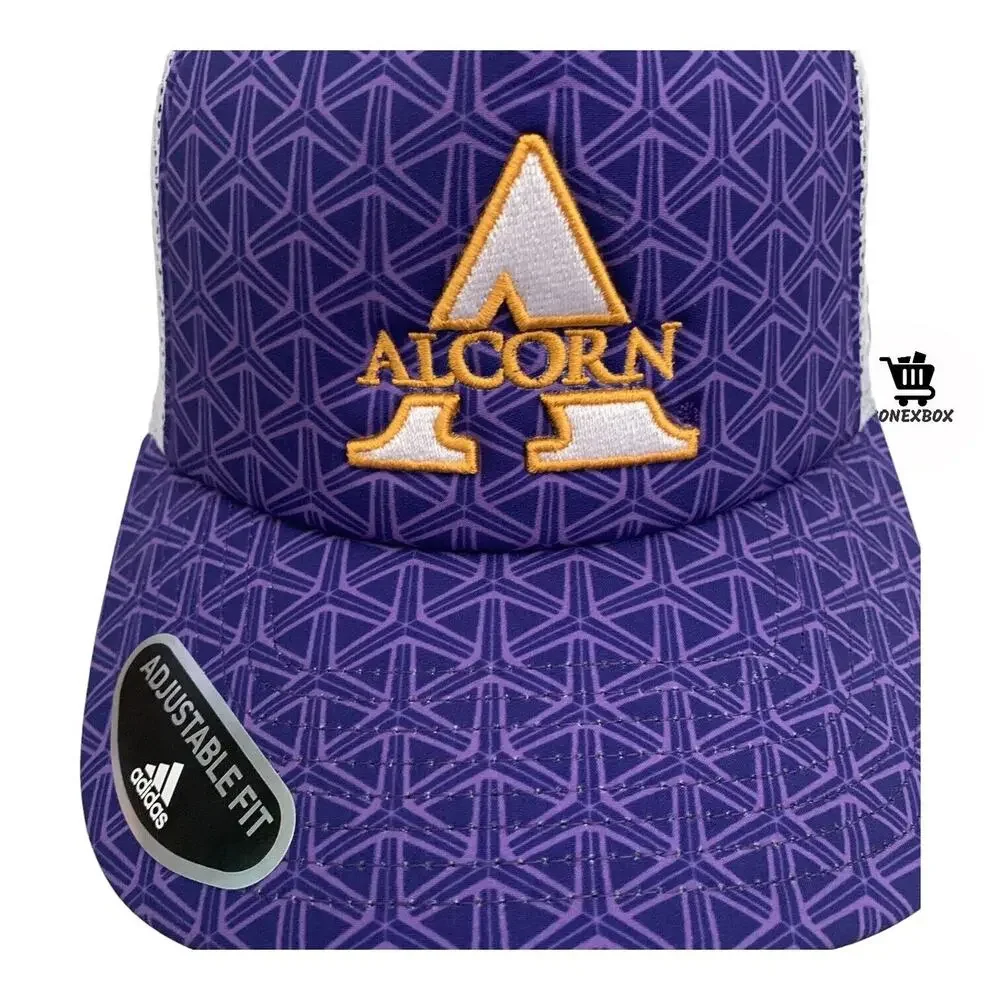 Adidas Alcorn State Braves Foam Trucker Vented Adjustable Snapback Hat Cap NEW